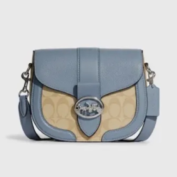 COACH C2806 Georgie Saddle Bag In Signature Canvas Blue - Picture 11 of 11